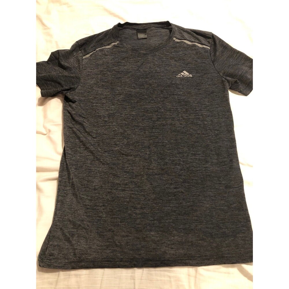 ADIDAS Shirt Men's Small Gray‎ Tech Fit Base Fitted Climalite Short Sleeve
